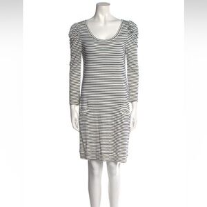 Sandro Mini Dress Ecru Black Stripe Size European 2 US 6